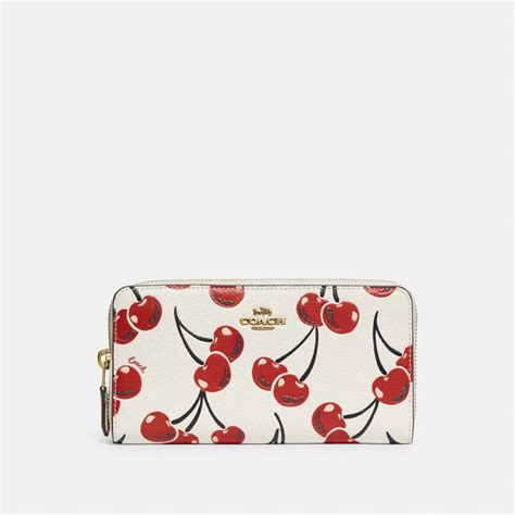 coach wallet with cherries